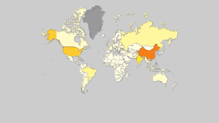 Mapa de países por producción total de cereales Thumbnail